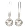 2pcs Folding Spoon 304 Stainless Steel Heat Resistant Rustproof Spoon Portable Outdoor Spoon for Camping Cycling Hiking