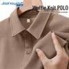 Jeanswest Men's Relaxed Fit Waffle Knit Polo Shirt