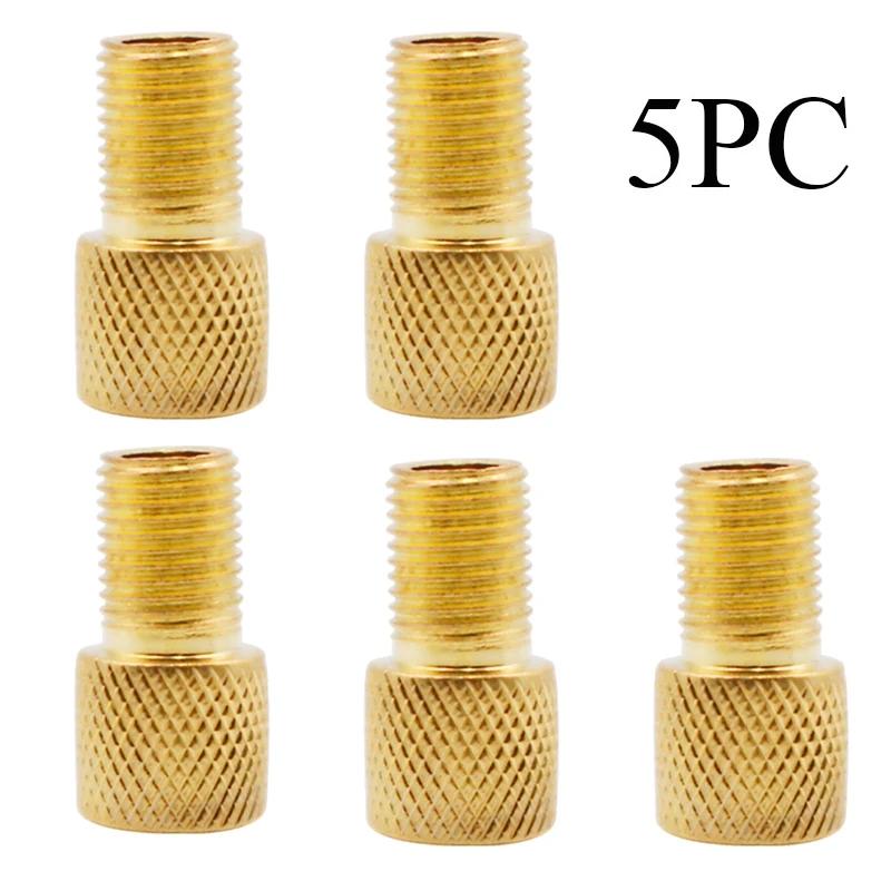 

5PC Bicycle Presta To Schrader Adapter Bike Tire Valve Adapter French Valve Converter To American Valve F/V To A/V Converter