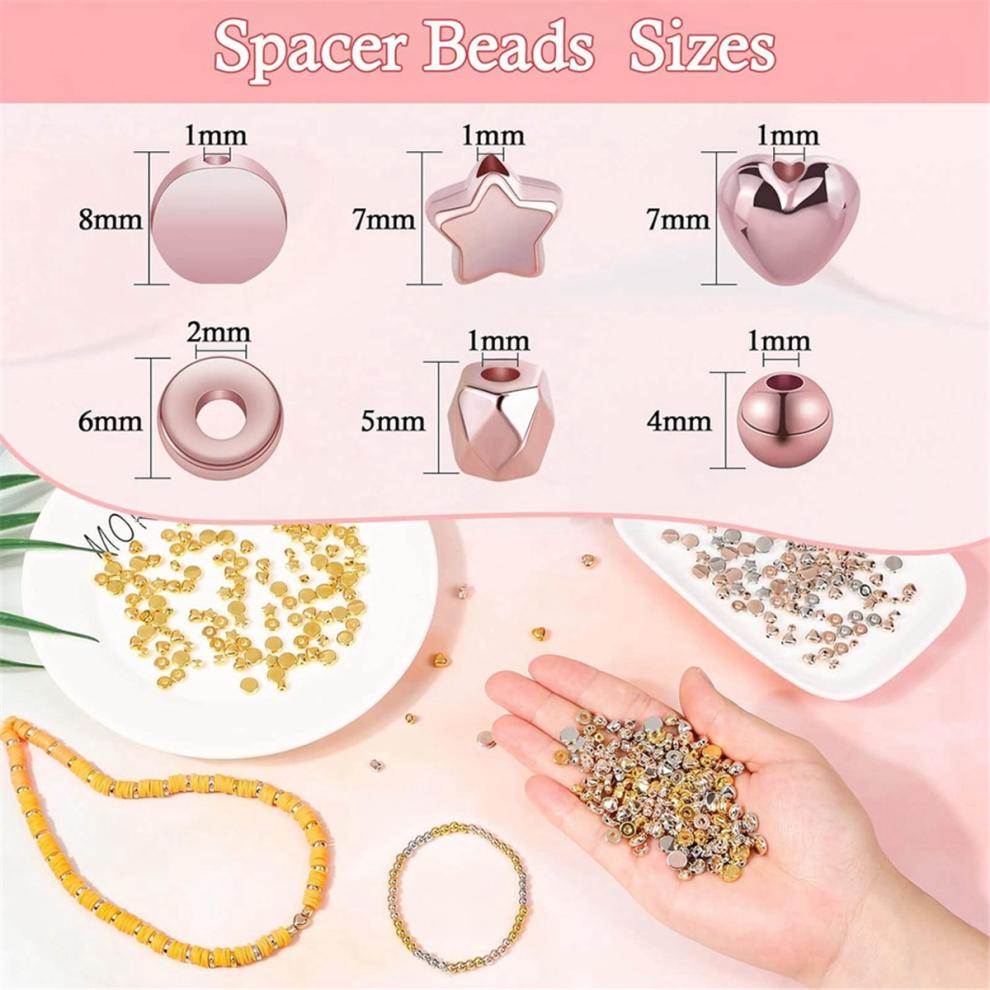 1920PC Spacer Beads Set, Assorted Round for Jewelry Making