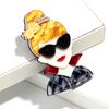 Cute Cartoon Sunglasses Girl Acrylic Brooches for Women Fashion Beauty Figure Badge Pins Casual Jewelry Clothes Accessories Gift