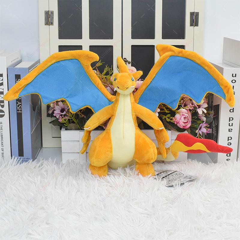 Anime Plush Mega Charizard X & Mega Charizard Y Cartoon Stuffed Doll Soft Animal Figure Fans Birthday Gift Collectible Plushies