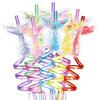 8Pcs Cartoon Mermaid Tail Straws PETR Party Straws Fun Spiral Straw  Party Decorations