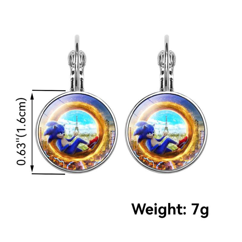 Urocze kolczyki Jeż Sonic biżuteria z postaciami z kreskówek dla fanów anime