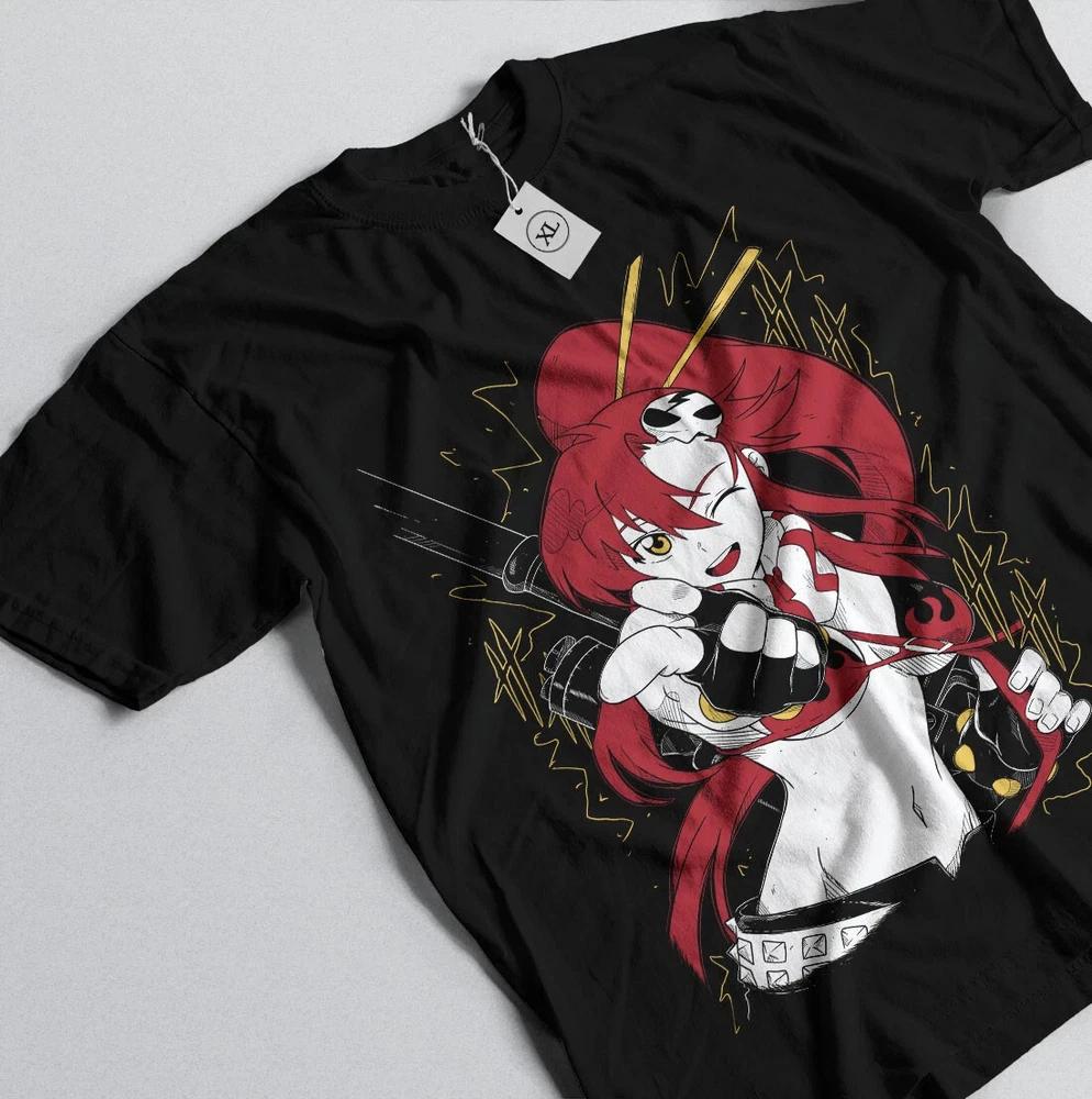 Anime Gurren Lagann Kamina Yoko Tengen Toppa Black Tshirt All Size S