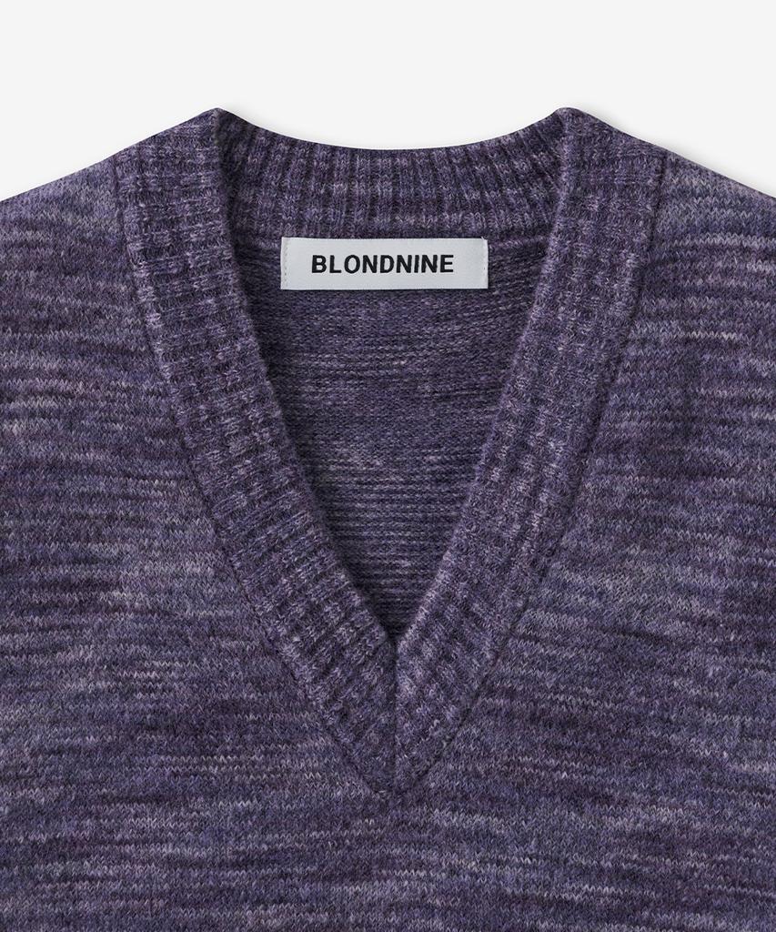 Blond9 Wool Gradient V-Neck Knit Vest_Purple