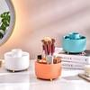 360 Rotating Makeup Brush Holder Desktop Cosmetic Organizer Rotating Desktop Storage Box Portable Lipstick Eyeliner Holder