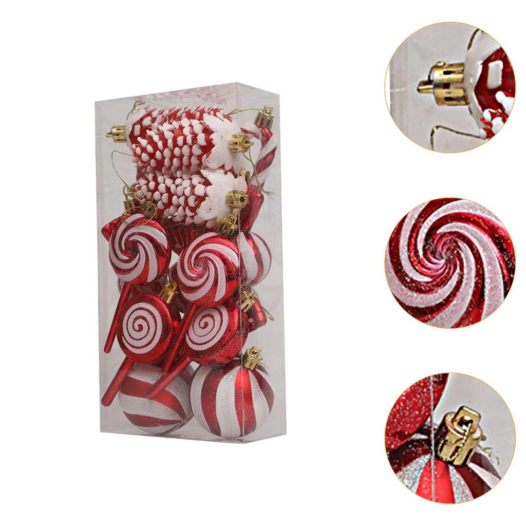 15Pcs Christmas Hanging Ornaments Decorative Xmas Balls Baubles for Holiday