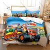 Blaze Monster Machines Theme Bedding Set 3 Pieces Kawaii Truck Print Quilt Cover Set Twin Full Queen King Size with Pillowcases