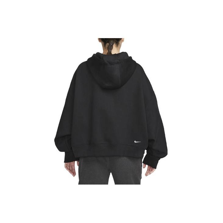 Nike Logo Printed Drawstring Hoodie Women Hoodies Black DQ5807-010