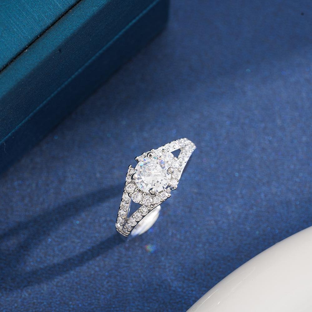 14K Gold Plated Zirconia Diamond Ring - Luxury Fashion Design for Women