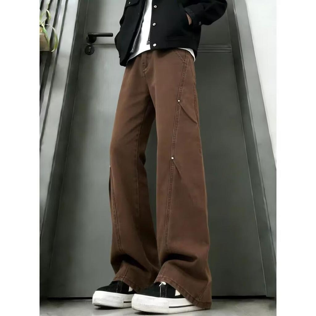 New American retro style tooling jeans summer new thin loose straight trousers men