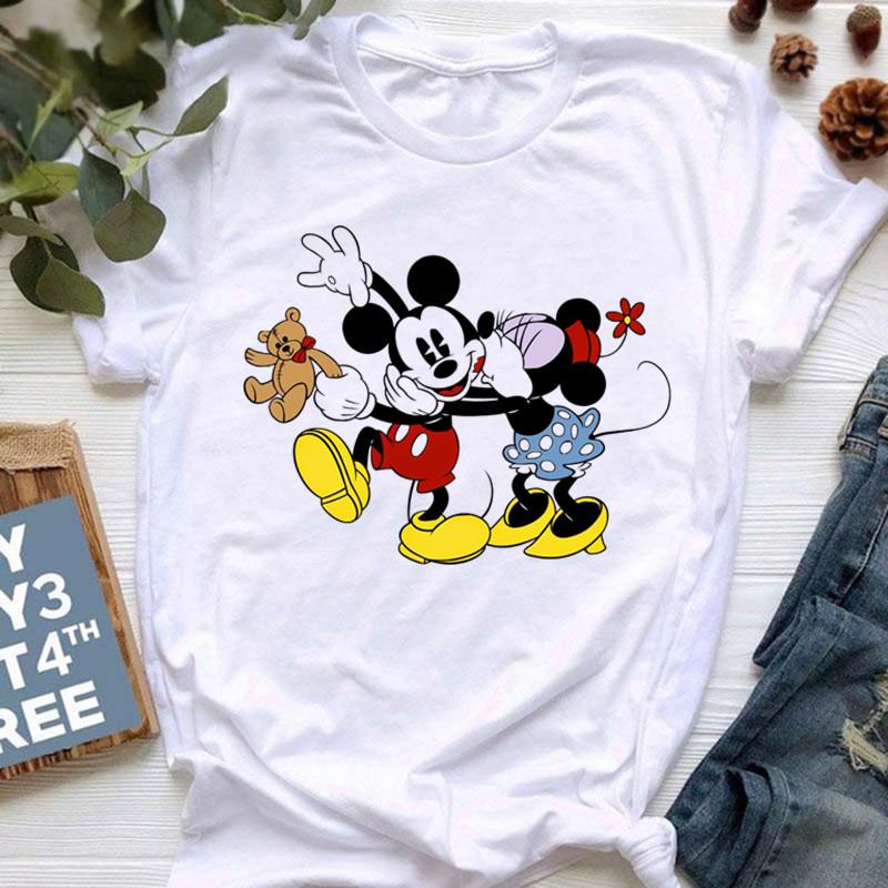 Cool Summer Mickey Minnie Mouse Unisexs Short Sleeve TShirt Short Sleeve Fun Fashion Street Style Unisexs Top