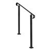 Handrails for Outdoor Steps, 2-3 Step Adjustable Height, Carbon Steel Transitional Handrail with Installation Kit, Exterior Hand Railing for Steps,