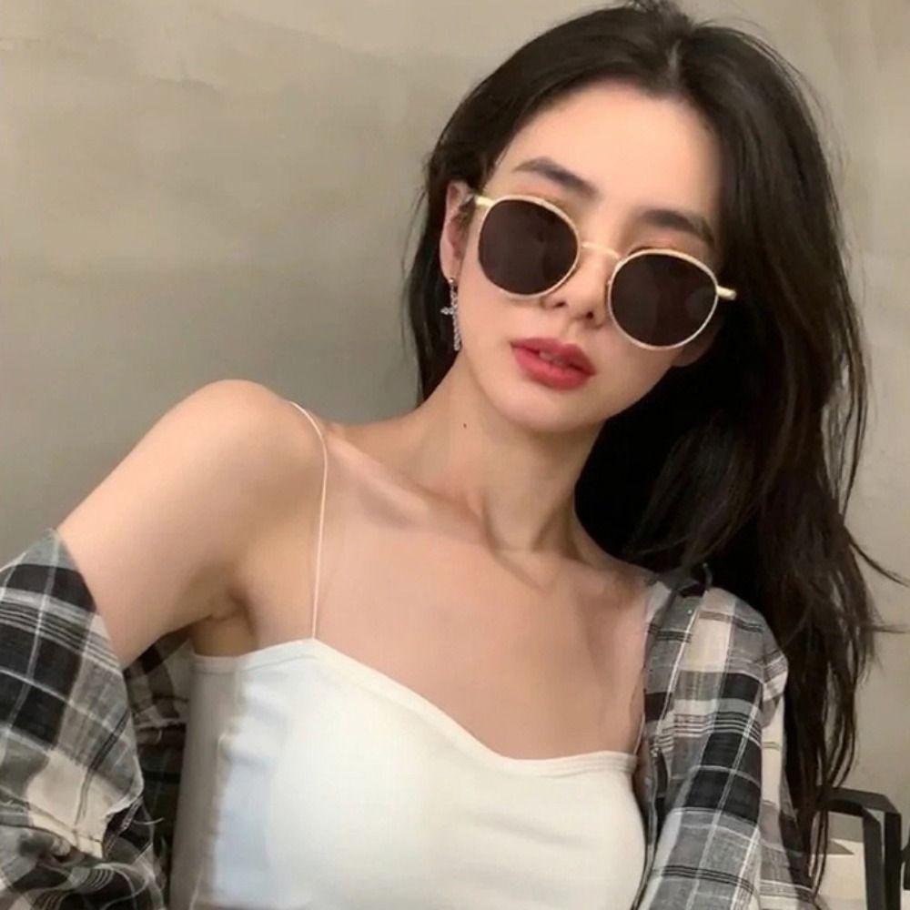 UV Protection Ins Sunglasses Trend Vintage Eyewear Cool Round Frame Sunglasses  Outdoor
