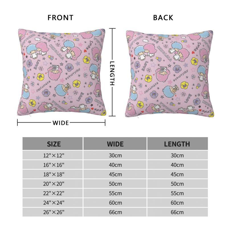 Sanrio Little Twin Stars Anime Cover 45x45cm Soft Lala Cartoon Kiki Cute Throw Pillow for Sofa Square Pillowcase Decoration