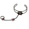Gothic Black Zinc Alloy Spider Hand Chain With Adjustable Opening For Holiday Gift