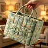 Women Floral Prints Tote Bags Large Capacity Cute Printed Quilting Totes Foldable Casual Handbag Travel Work Shopping Handbags
