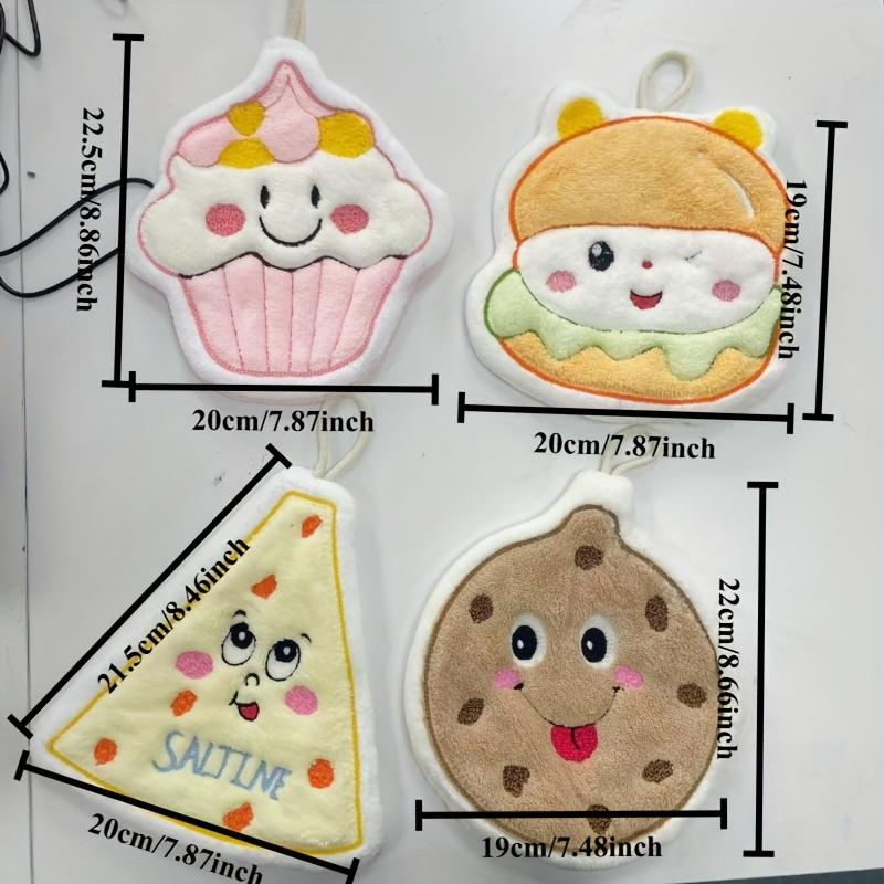 4pcs Cartoon Hand Towel Set,soft and Absorbent,double Sided Three Layer Thickening,cute Baking Pattern,for Home Bathroom Kitchen,outdoor Sports Travel