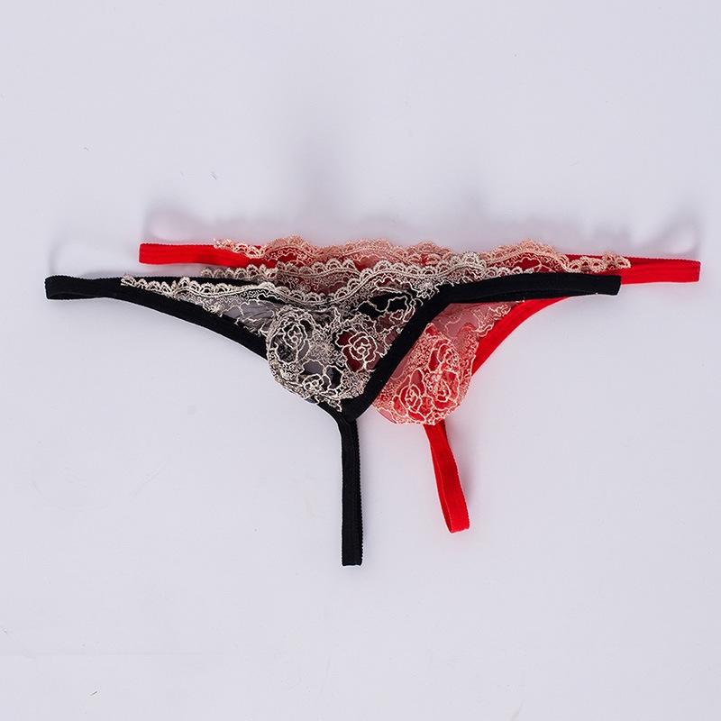 New Lace Men's Sex Underwear, Perspective Sex T-shaped Underwear, Sexy Mesh U-bag Thong.