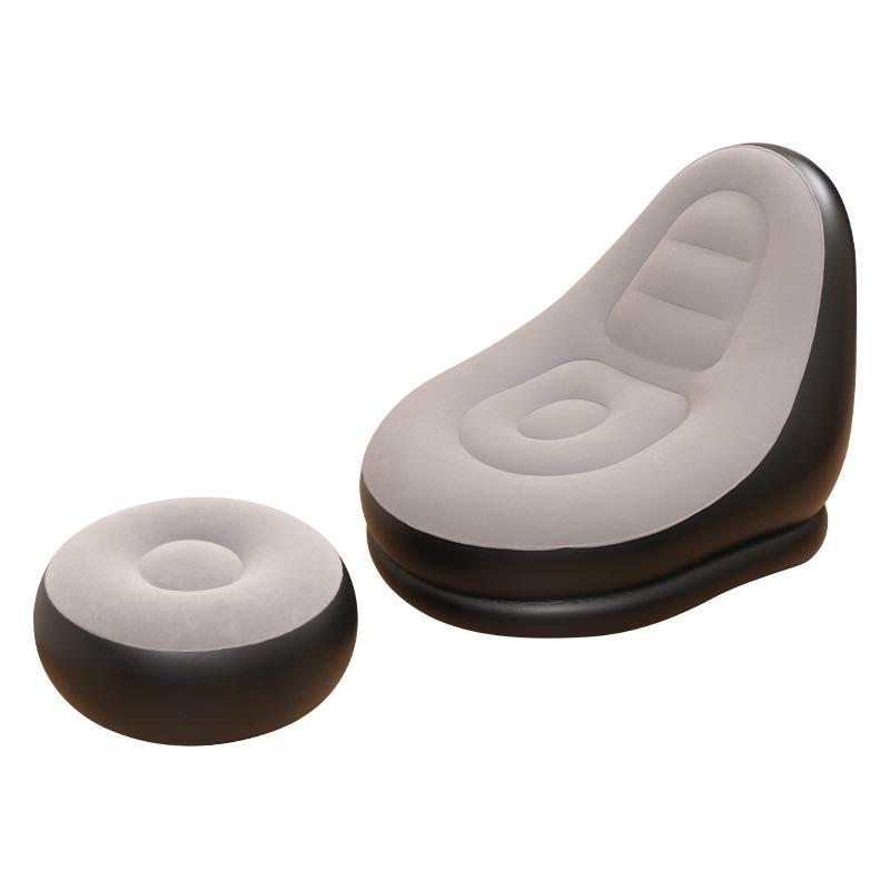 Inflatable Flocked Sofa Bed with Air Cushion for Outdoor Use