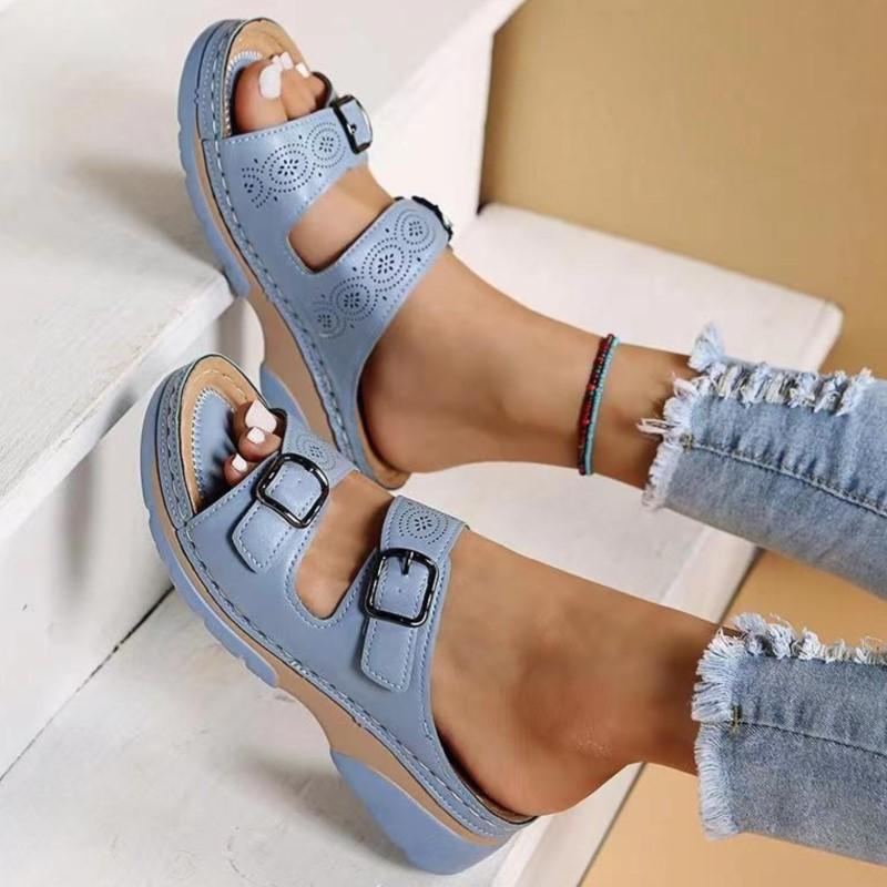 Fashion Women Shoes Sandals Summer Platform Women's Shoes Slip On Sandals For Women Wedge Walking Shoes Casual Female Slipper Footwear