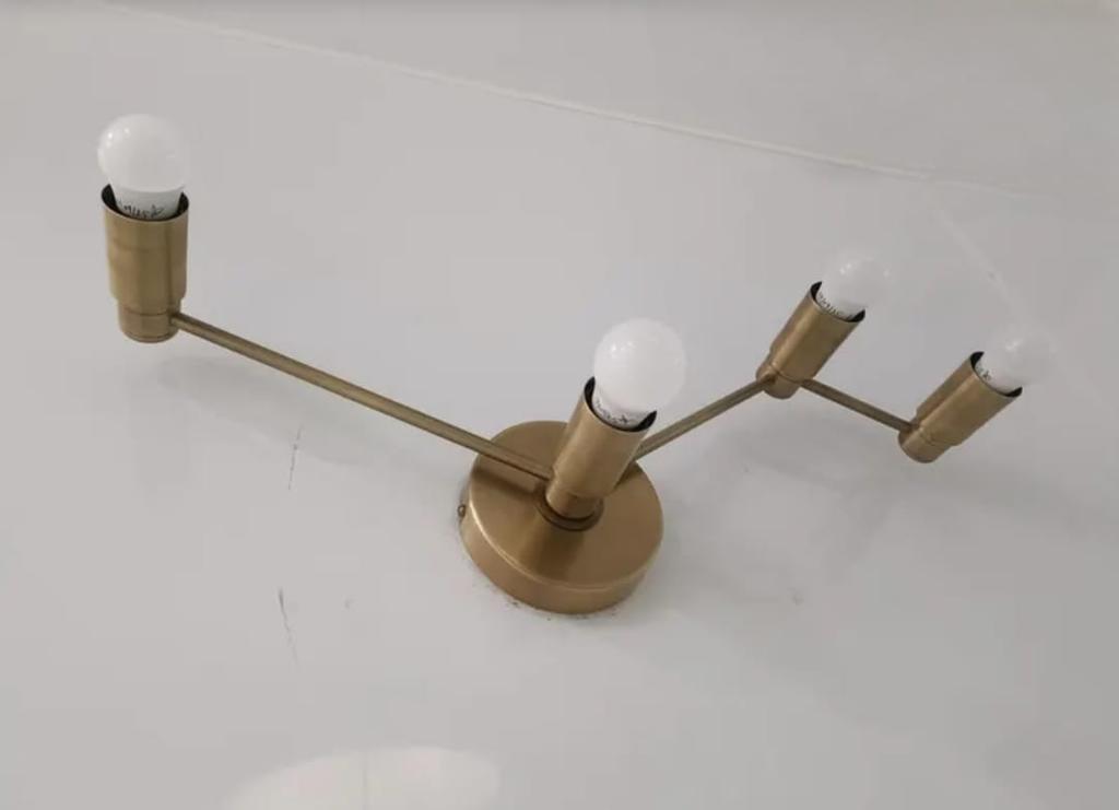 Mid Century Raw Brass Modern Wall Sconces Bedside Reading Lights