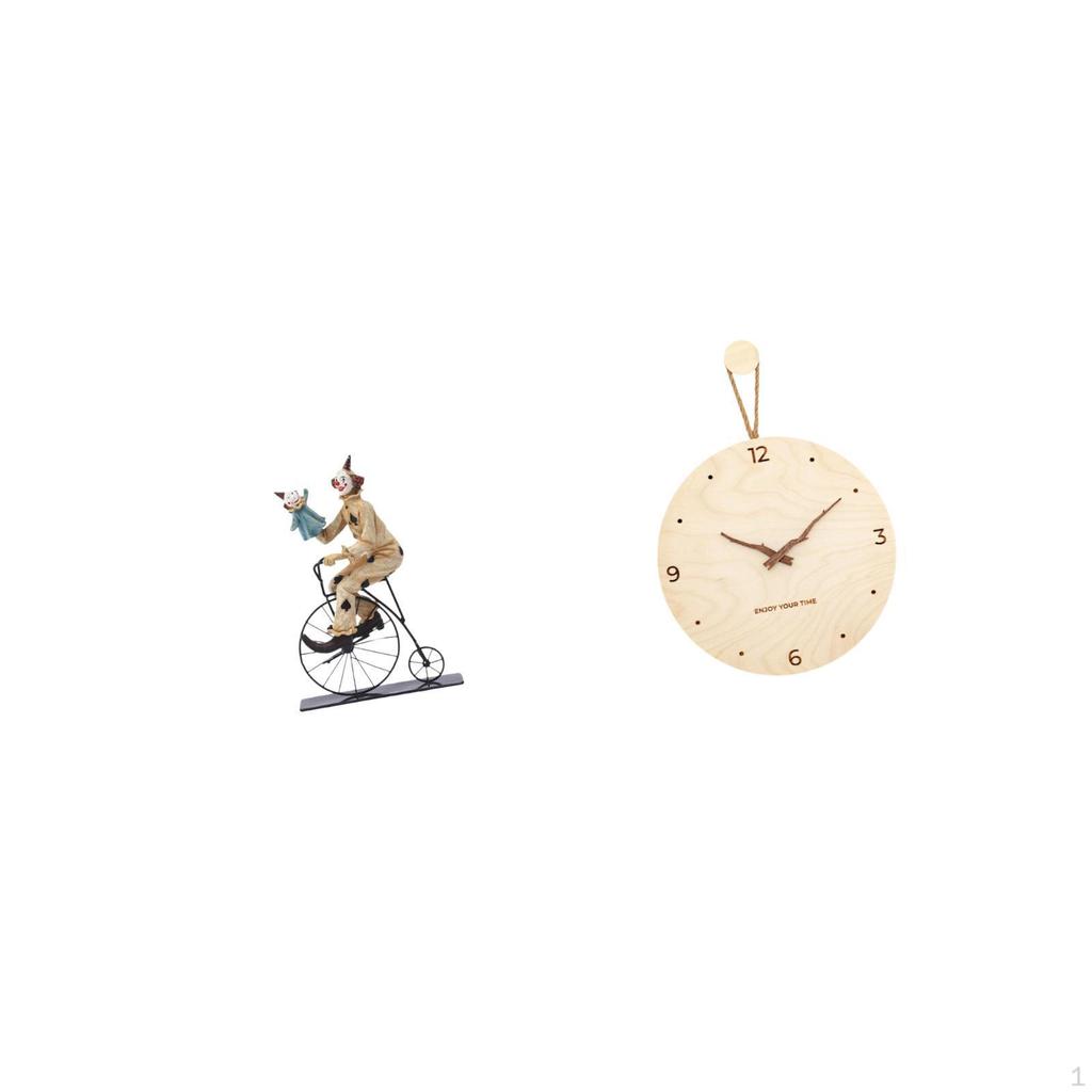 Clown Sculpture And Nordic Minimalist Wall Clock Ornament for Dining Room Table Centerpiece Bedroom