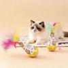 Twisting Tumbler Cat Toy Interactive Wooden Cat Tumbler Wobbler Wear-Resistant Scratch-resistant Pet Toy