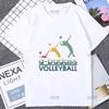 Fargerik volleyball kortermet t-skjorte for kvinner Harajuku Søt fargerikt balltrykk Komfortabel unisex-t-skjorte Uformell mote løs t-skjorte