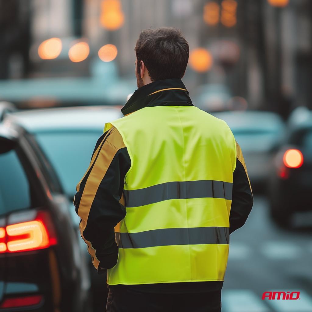 Warning Vest Reflective Yellow With Certificate Amio-03934