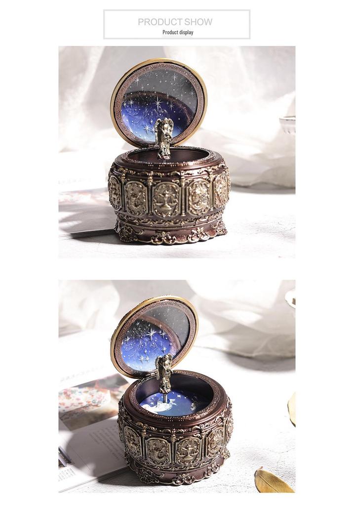 Luminous Rotating DIY Constellation Music Box: Creative Retro Gift for Girls - Perfect for Christmas or Birthdays