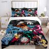 Cartoon De-Demon-Slayer All Season Duvet Cover Comforter Bedding Sets Soft Quilt Cover and Pillowcases Single/Double/Queen/King