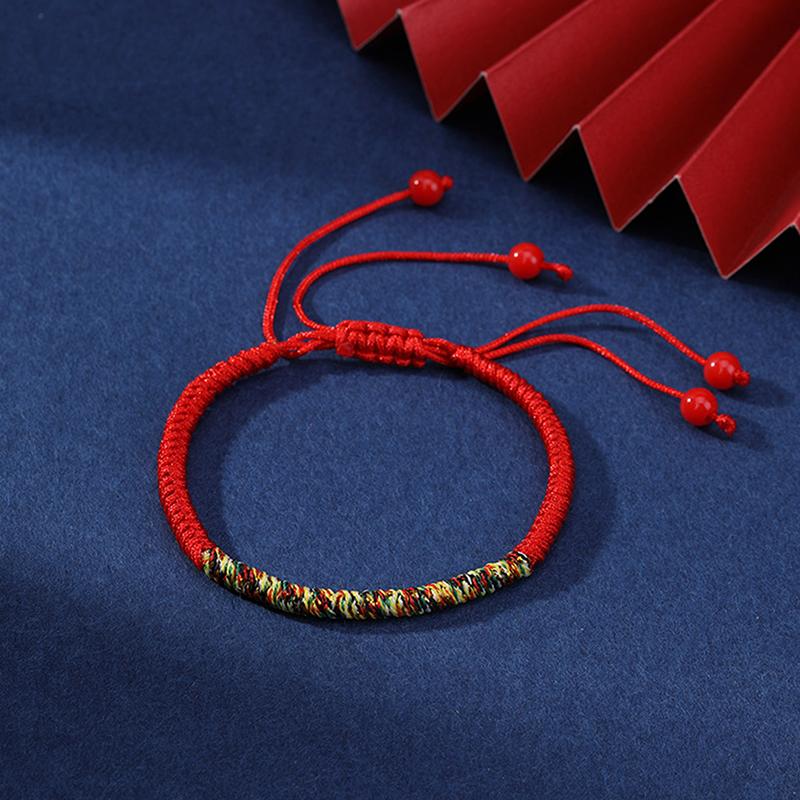 Handgefertigtes geflochtenes Glücksarmband aus rotem Faden, verstellbares ethnisches Armband, Männer, Frauen, Freundschaftsarmband, Yoga-Meditationsarmband