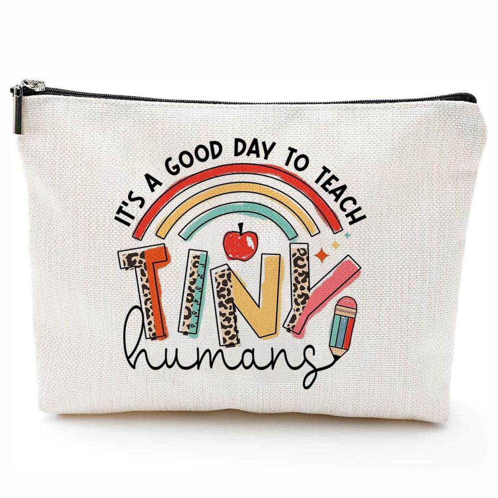 Teacher Gifts Teacher Appreciation Gifts Thank You Teacher Gift Bags Zipper Cosmetic Makeup Bag Canvas Pencil Pouch