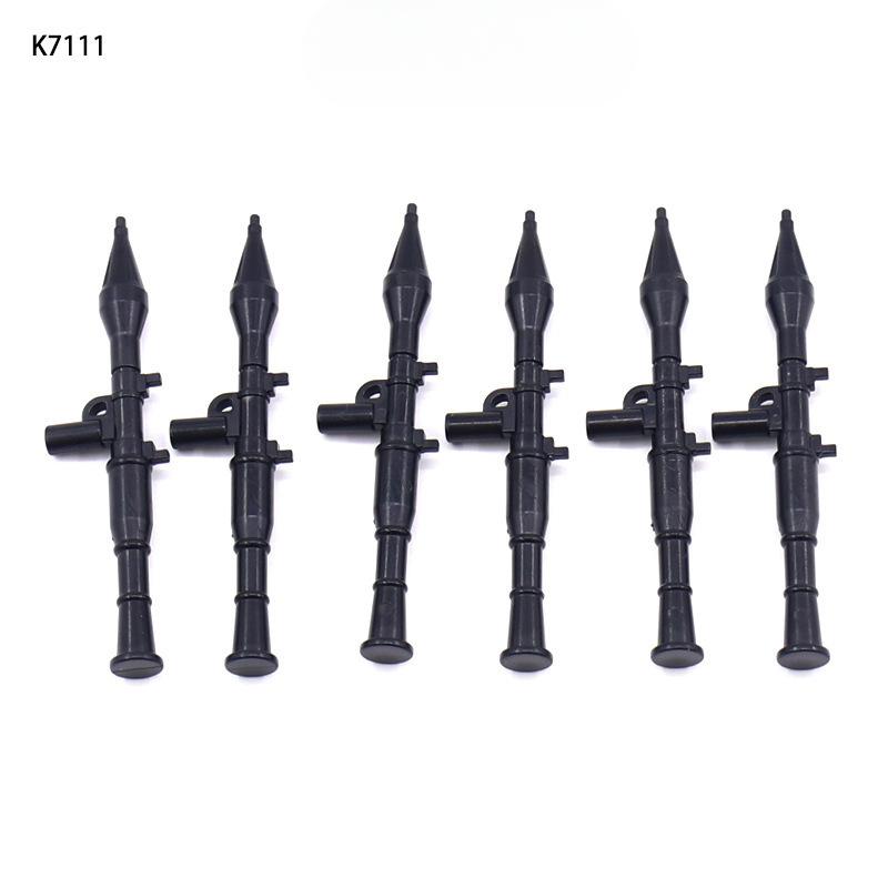 10Pcs Military Building Block Doll Accessories Black Bazooka Rpg Parts Parts Children'S Toy Assembly