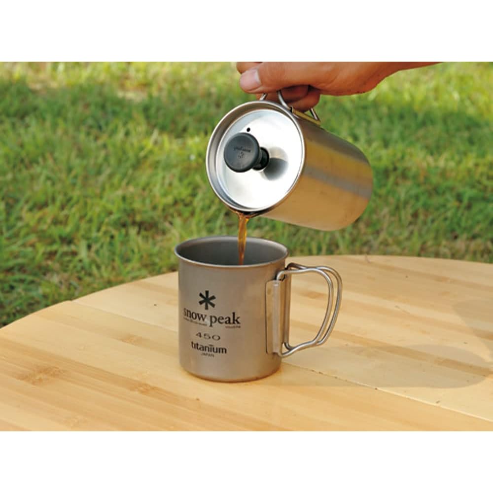 Snow Peak Titanium Cafe Press 3 Cups CS-111 Portable Camping Outdoor Coffee Maker