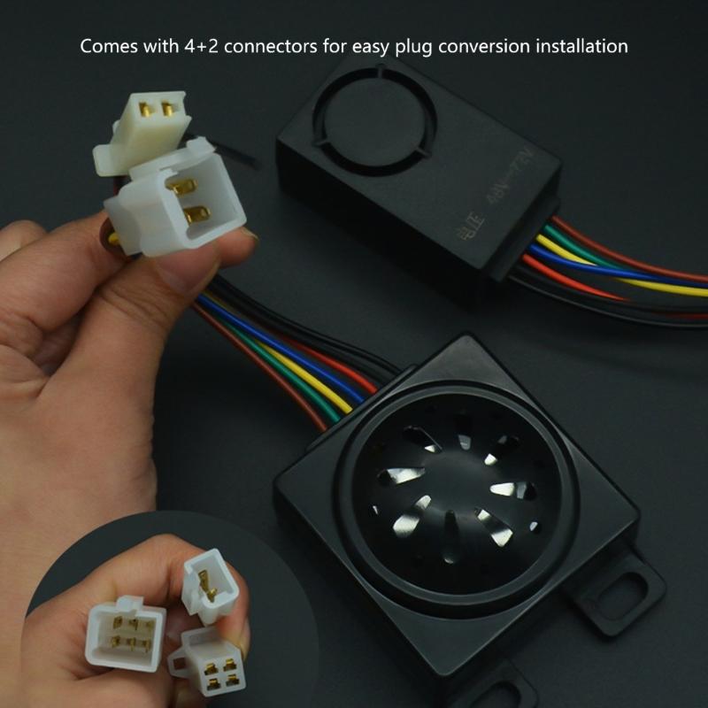 Electric Bike/Tricycle Wireless Remote Control Security Alarm 48V-72V Waterproof Universal Anti-Theft Alarm System 120db