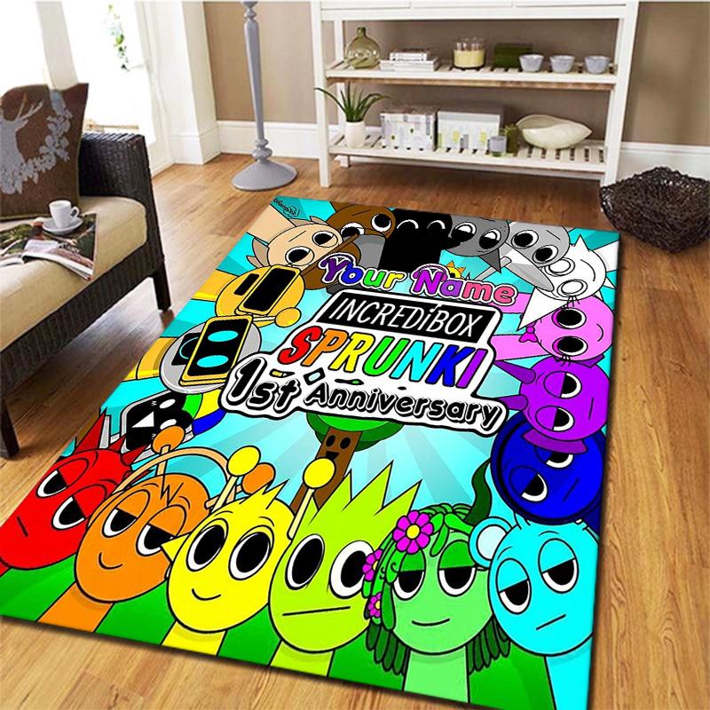 Colorful Creatures Custom Name Carpet Rug For Living Room Bedroom Home Sofa Decoration Kids Play Nonslip Floor Mat