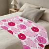 Thick Warm Flannel Blanket Heart & Lip Print, Soft Skin-Friendly Cozy Throw for Home Decor, Guest Room Single, Perfect Valentine's Gift