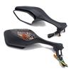 AD Black Motorcycle Rearview Mirror LED Folding Motorcycle Accessories for Honda CBR1000RR 2008-2014 LED Turn Signal Side Mirror