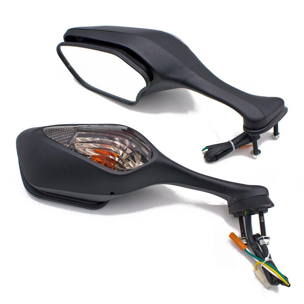 AD Black Motorcycle Rearview Mirror LED Folding Motorcycle Accessories for Honda CBR1000RR 2008-2014 LED Turn Signal Side Mirror