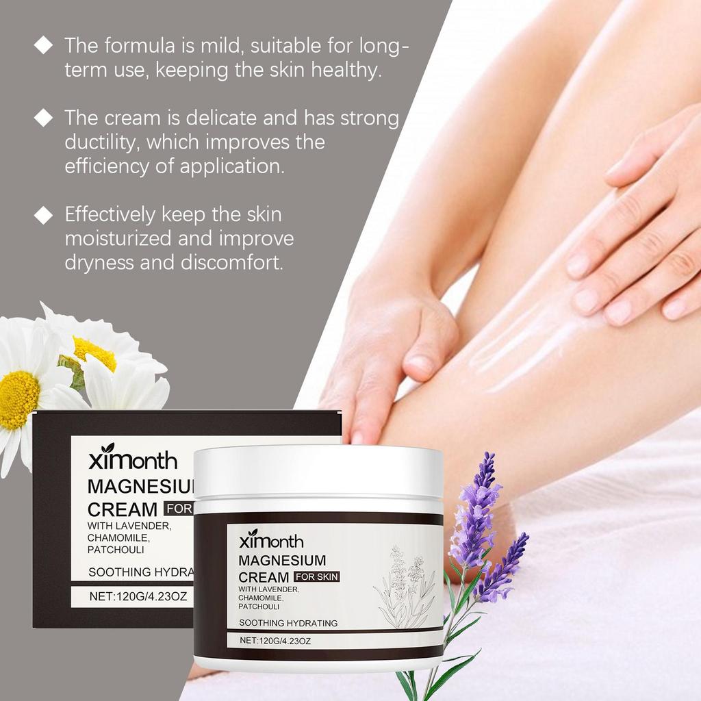 XIMONTH Body Care Magnesium Cream Gentle Nourishing Moisturizing After Sport Care Refreshing Skin Care Body Lotion