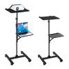 Projector Stand, 2 Shelves Laptop Floor Stand, Projector Stands Table with Adjustable Height 860 To 1360mm, I-Beam Frame Projectors Stands Tripod for