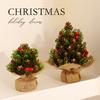 1PC Christmas Decoration Desktop Pine Cone Linen Christmas Tree Decoration Ornaments Home Scene Decoration Accessories