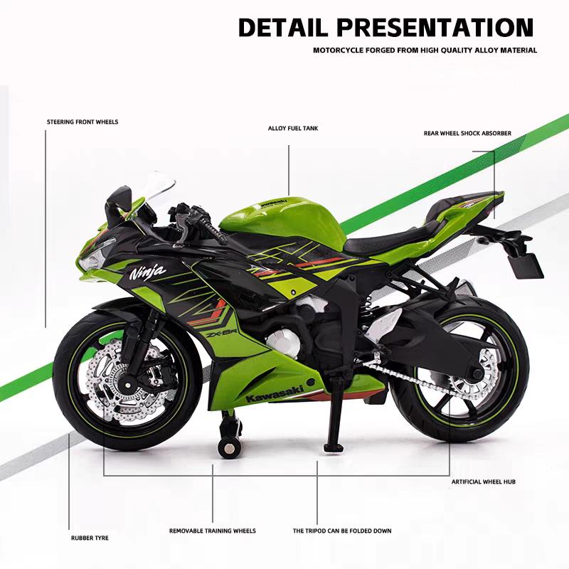 MotoGP Ninja ZX-6R Závodní motocykl Simulace Vynikající Diecast & Hračka Vozidlo RMZ city 1:12 Kovový Sběratelský Model