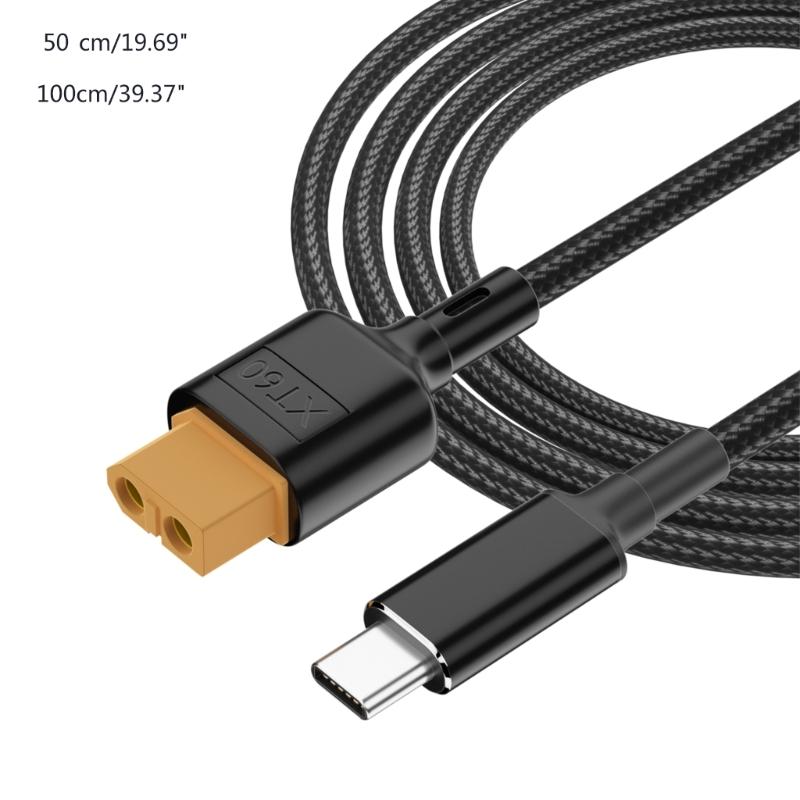 Type C to XT60 Charging Cable Xt60 Charger Wire for M4 Pocket /M7 M6 Charger Flame-Retardant Cord Charging Adapter Cable