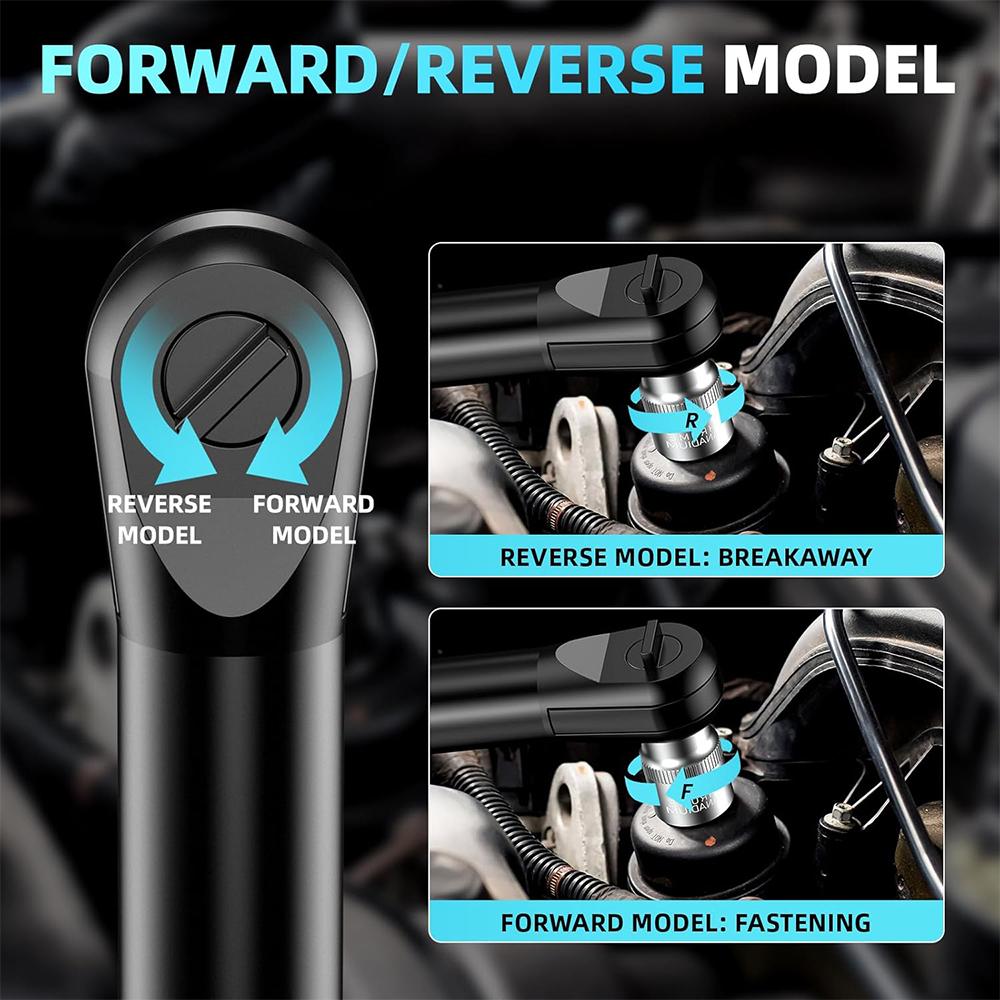SEESII 21V Cordless 3/8" Electric Ratchet Wrench 90NM Electric Wrench 3" Extended Ratchet Wrench 200RPM Power Car Repair Tools