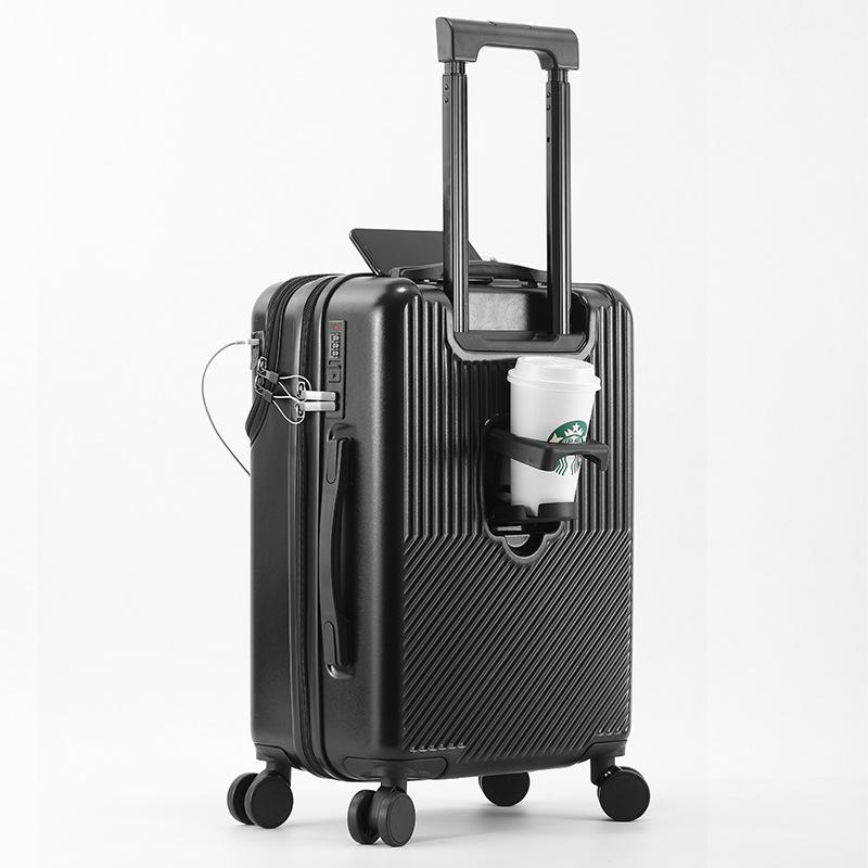 Women's 20-Inch Lightweight Carry-On Trolley with Cup Holder, Also Suitable for Men and Students