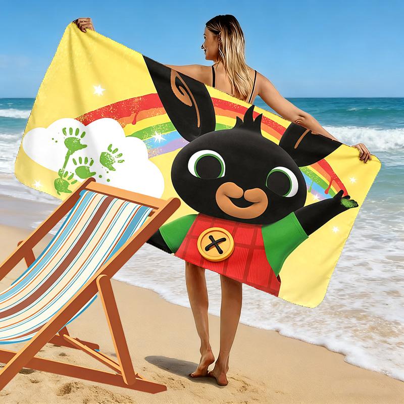 Bing Print Beach Towel, Large Soft Quick Dry Towel for Beach Camping Swimming